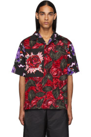 Prada - Red Universal Studios Edition Rose Printed Bowling Shirt