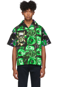 Prada - Black & Green Universal Studios Edition Frankenstein Poppy Print Shirt