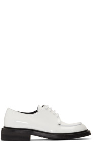 Prada - White Patent Lace-Up Derbys