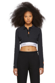Heron Preston - Black Cropped Tape Polo
