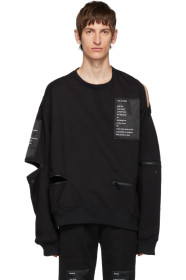 TAKAHIROMIYASHITA TheSoloist. - Black Heavy Terry Back Zip Sweatshirt