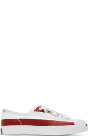 TAKAHIROMIYASHITA TheSoloist. - White & Red Converse Edition Jack Purcell Zip Sneakers