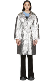 Ienki Ienki - SSENSE 独家发售银色 Woolmark 羽绒麦金托什大衣