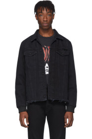 Diesel - Blouson en denim noir D-Grey Blit