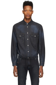 Diesel - Chemise en denim bleu marine D-Bandy-B