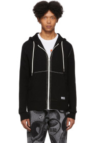 Diesel - Pull à capuche et glissière noir K-Rimmy