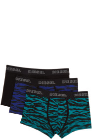 Diesel - Ensemble de trois boxers noirs et bleus UMBX Damien