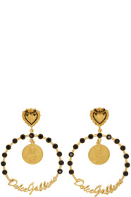 Dolce & Gabbana - Boucles d'oreilles à anneaux et logo dorées