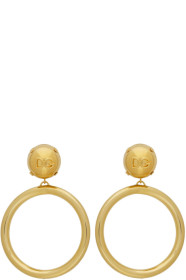 Dolce & Gabbana - Boucles d'oreilles dorées Logoed DG Balls