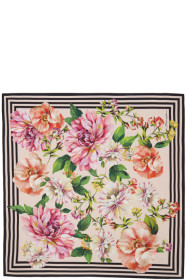 Dolce & Gabbana - Pink Silk Twill Floral Scarf