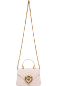 Dolce & Gabbana - Sac en moire rose Small Devotion