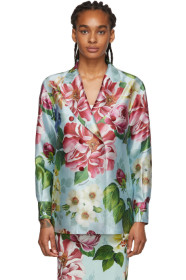 Dolce & Gabbana - Blazer fleuri bleu