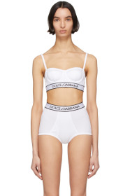Dolce & Gabbana - Soutien-gorge balconnet en maille côtelée blanc