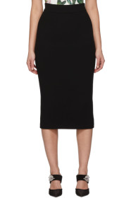 Dolce & Gabbana - Black Wool Straight Mid Skirt
