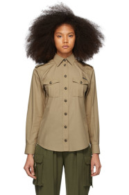 Dolce & Gabbana - Chemise en popeline brun clair Oversized Safari