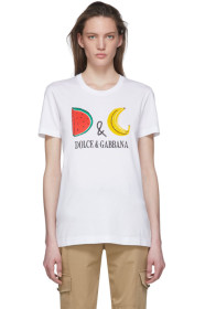 Dolce & Gabbana - White Watermelon & Banana T-Shirt
