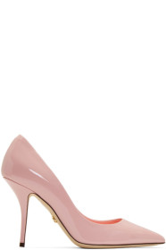 Dolce & Gabbana - Escarpins en cuir verni roses Kate