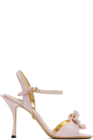 Dolce & Gabbana - Pink Bow Tie Strap Heeled Sandals