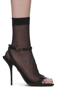 Dolce & Gabbana - Sandales en gros-grain et tulle noires