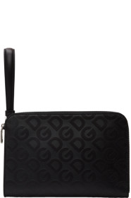 Dolce & Gabbana - ブラック オール オーバー ロゴ ドキュメント ホルダー