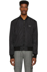 Dolce & Gabbana - Blouson aviateur à plaque à logo noir