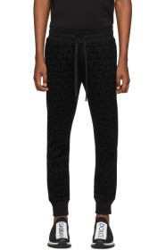 Dolce & Gabbana - Black Flocked Print Jogging Pants