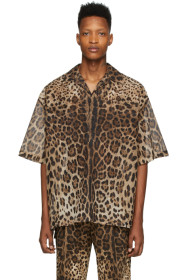Dolce & Gabbana - Brown Ripstop Leopard Shirt