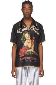 Dolce & Gabbana - ブラック シルク Hawaii ピンナップ シャツ