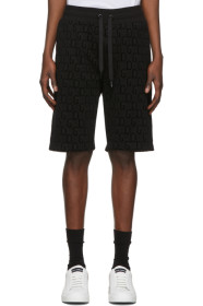 Dolce & Gabbana - Black Flocked Print Bermuda Shorts