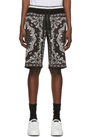 Dolce & Gabbana - Black & White Bandana Bermuda Shorts