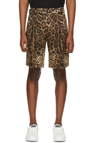 Dolce & Gabbana - Brown Leopard Bermuda Shorts