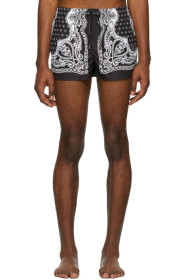 Dolce & Gabbana - Black & White Bandana Swim Shorts