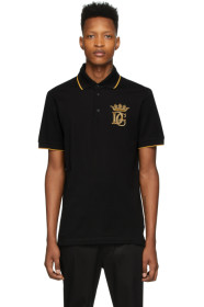 Dolce & Gabbana - Black Embroidered Logo Polo