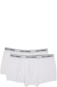 Dolce & Gabbana - Two-Pack White Regular Boxer Briefs
