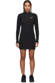 Nike - Black Half-Zip Long Sleeve Dress