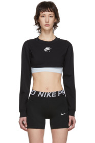 Nike - ブラック エア ロング スリーブ クロップ トップ