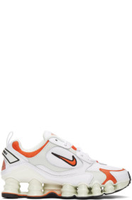 Nike - Baskets blanches et orange Shox TL Nova