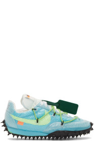 Nike - Baskets bleues Waffle Racer édition Off-White