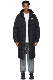 Nike - 黑色 Windrunner 长款羽绒夹克