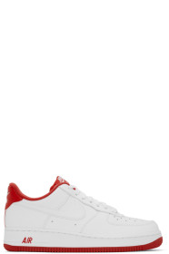 Nike - White & Red Air Force 1 '07 Sneakers
