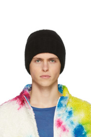 The Elder Statesman - Black Short Bunny Echo Beanie