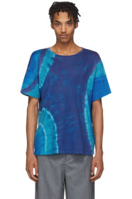 The Elder Statesman - Blue Cashmere Tie-Dye T-Shirt