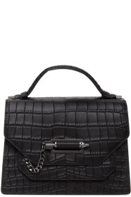 Mackage - Sac messager embossé façon croco noir Keeley