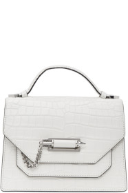 Mackage - Sac messager embossé façon croco blanc Keeley