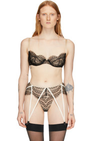 Kiki de Montparnasse - Black & Beige Art Deco Demi Bra