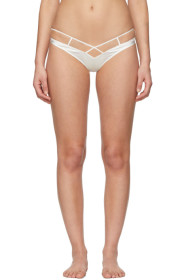 Kiki de Montparnasse - White Bridal Cage High Waisted Briefs