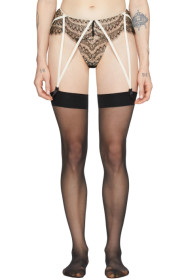 Kiki de Montparnasse - Black & Beige Lace Allover Garter Belt