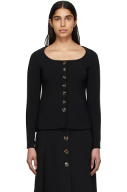 A.W.A.K.E. MODE - Black Scoop Neck Top