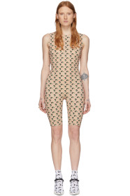 Marine Serre - SSENSE Exclusive Tan All Over 3D Moon Catsuit
