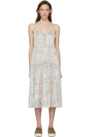 R13 - White Floral Tiered Slip Dress